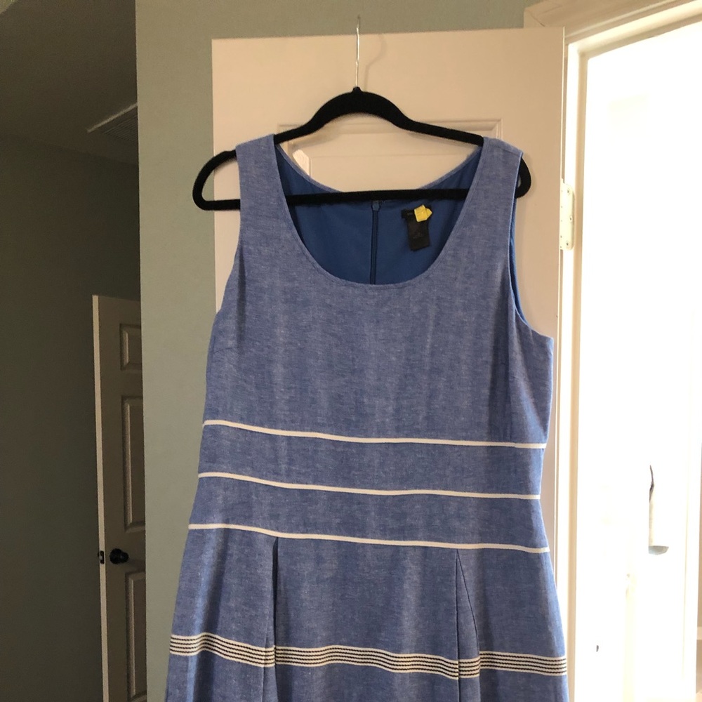 Ann Taylor blue linen dress